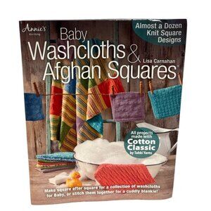 Baby Washcloths & Afghan Square Pattern Booklet Lisa Carnahan Annies Knitting